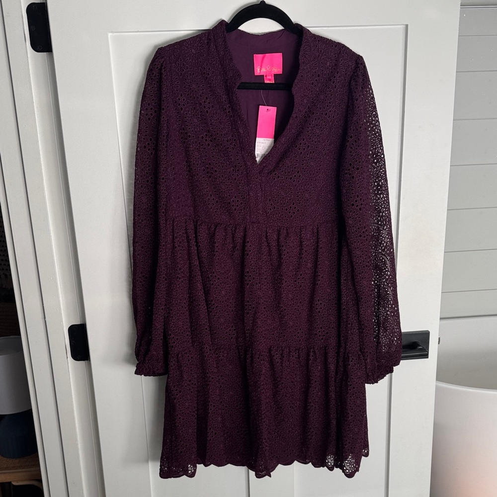 Lilly Pulitzer Elegant Purple Lace Dress NWT